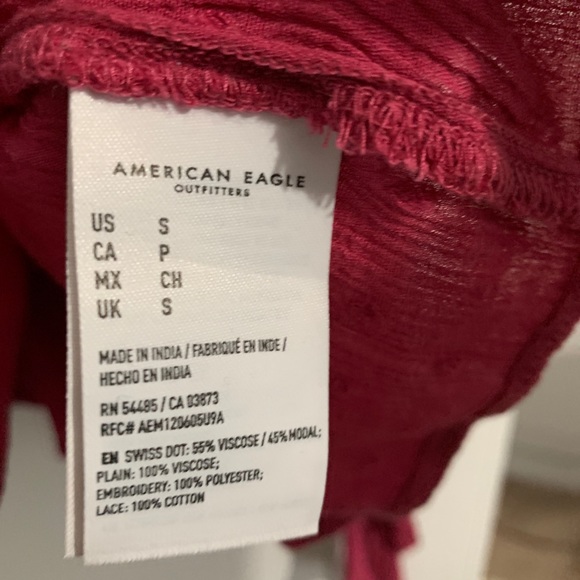 American Eagle Embroidered Boho Peasant Top Size S - Picture 7 of 9